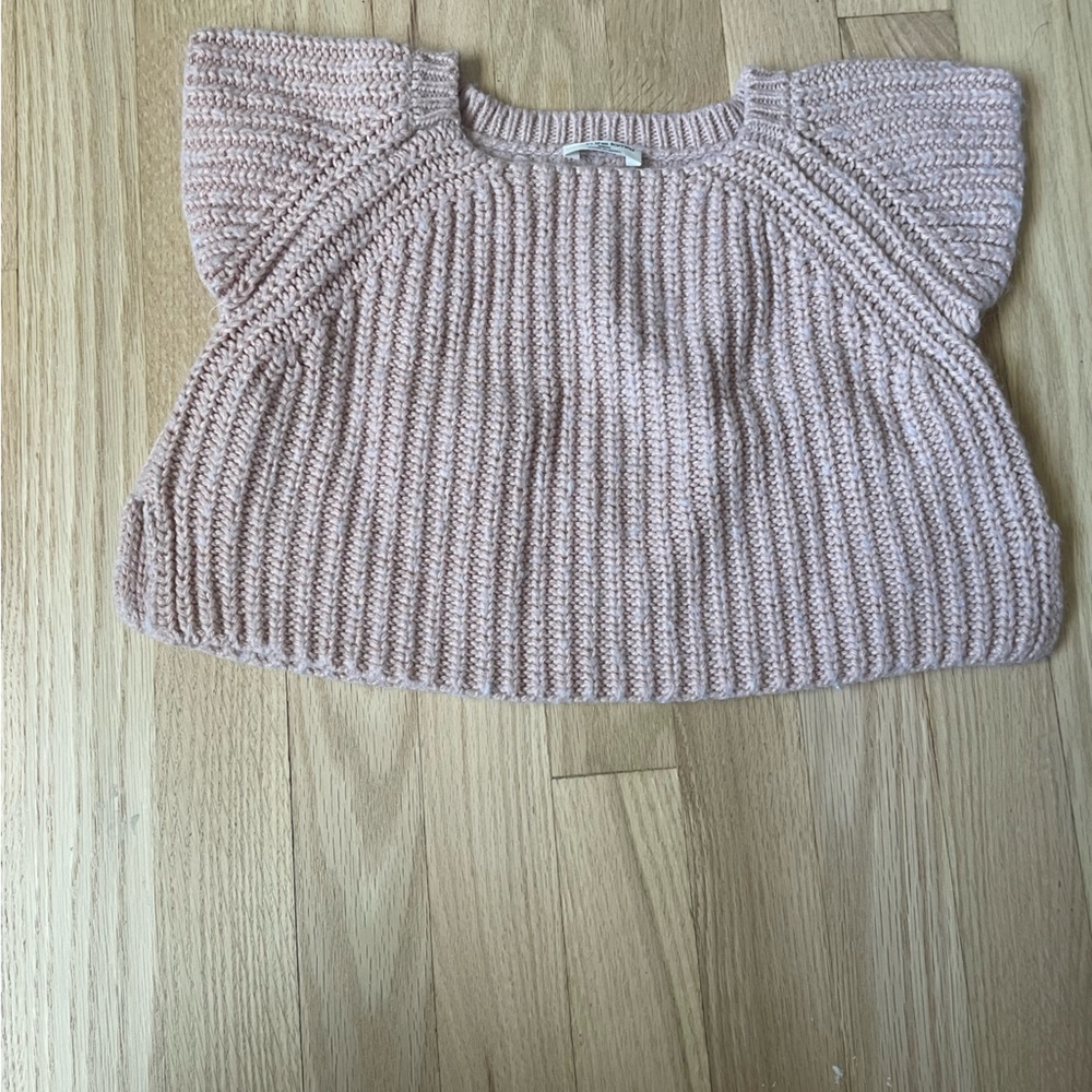 1+ in the family pink cap sleeve knit top 36 months